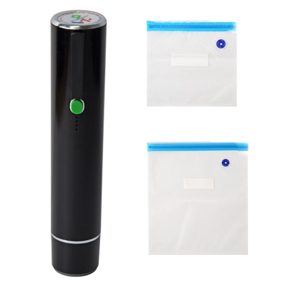 Vjsujehgy Ideal for Food Preservation& Travel, Handheld Vacuum Sealer Machine Featuring 10 Reusable Bags in Compact Design