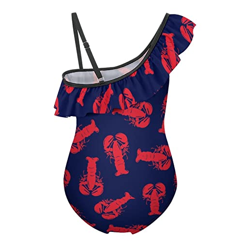 Red Lobster Girl's Swimsuit One Piece Ruffle Bathing Suit Swimwear Beachwear2