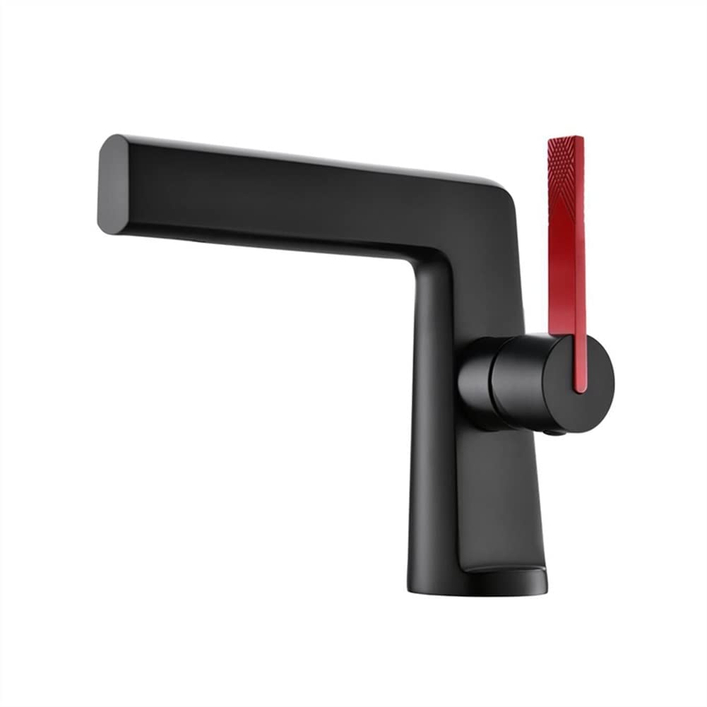 Mitigeur de lavabo de salle de bain noir mat avec bec pivotant fluide