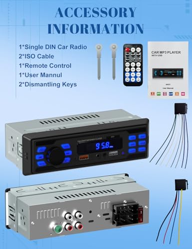 Radio para Auto Bluetooth Single DIN con Control y Manos Libres miniatura 5