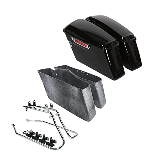 TCT-MT Hard Saddlebags Lid Latch w/ Chrome Conversion Bracket Fit For Harley 1984-2013 Softail Fatboy FLSTF EFI FLSTFI Heritage Classic FLST FLSTC Bad Boy FXSTSB Springer Night Train 2012 2011 2010