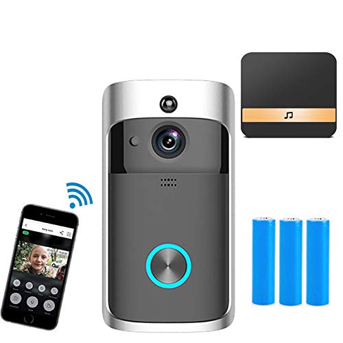 QGGESY WiFi Sonnette sans Fil Exterieur Etanche,visiophone/interphone Video sans Fil,PIR Détection Humaine Caméra,Conversation Bidirectionnelle Vision Nocturne,pour iOS & Android,set2 Cover