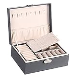 Neatly placed: Gracias a sus capas en cascada, es conveniente y práctico elegir anillos y pendientes bien organizados con capa para nuestra caja de almacenamiento de joyas, ahorre más tiempo para que encuentre joyas precisas para que coincida con su atuendo.
