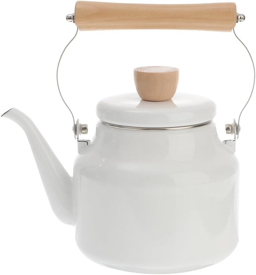 Enamel Kettle Enamel Coffee Pot Induction Cooker Teapot Open Flame Teapot Camping Teapot Wit Teapot Simple Teapot Enamel teapot (Wit 1.8L)