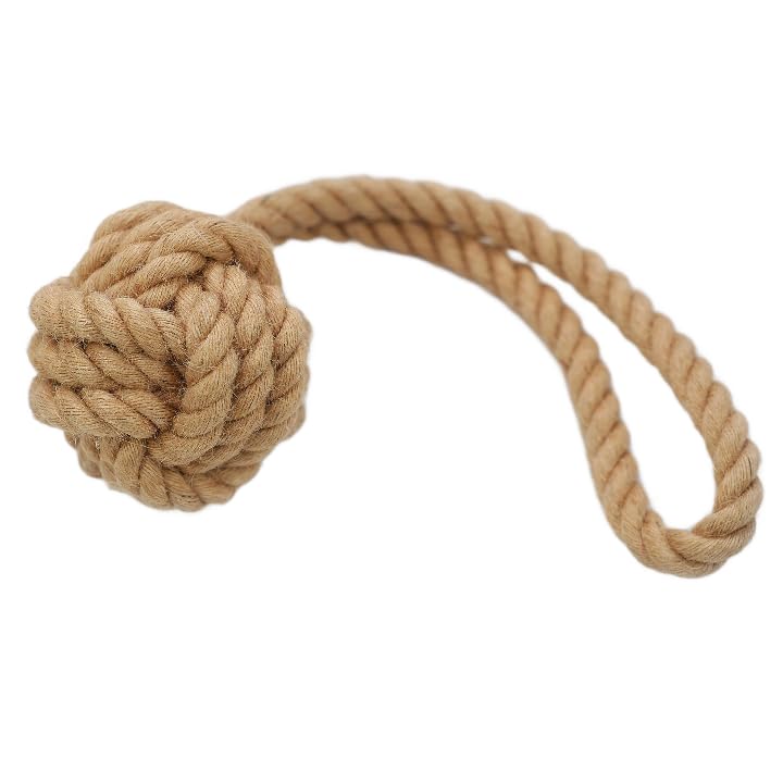 Natural Hemp Tug Rope Ball,Handmade Sustainable Hemp Tug