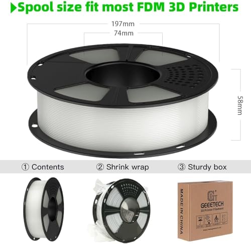 Image of GAINTARM Glow in The Dark PLA Filament,Luminous Rainbow 3D Printer Filament 1.75mm,Dimensional Accuracy + /- 0.02 mm,High Brightness and Long Time Glow, Christmas Rainbow Fit for Most FDM 3D Printer