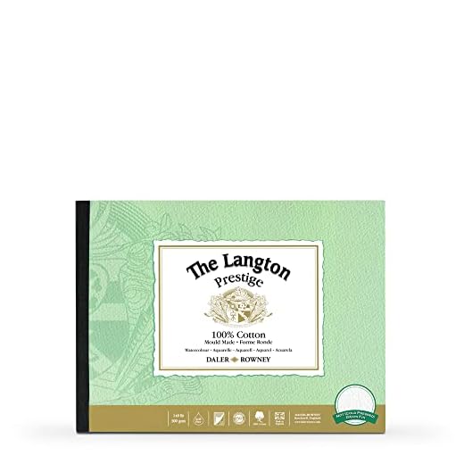 Daler-Rowney Langton Prestige - Bloc para acuarelas (superficie granulada, 50,8 x 35,6 cm)