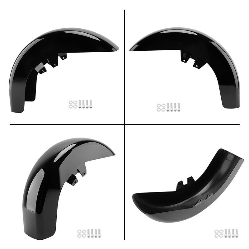 Couverture garde-boue avant moto Harley en ABS noir brillant de haute qualité - 7