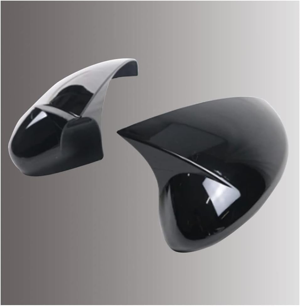 BOYOUS Car Styling ABS 2pcs Door Ox Horn Rear View Mirror Shell Cover Caps Trim Exterior Decoration Accessories for Ford Mustang Mach-E 2021-2022(Bright Black)