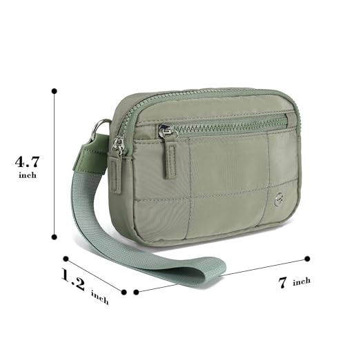 Image of Haytijoe Small Wristlet Wallets for Women Valentines Day Gifts RFID Blocking Travel Wallet Quilted Nylon Phone Purse