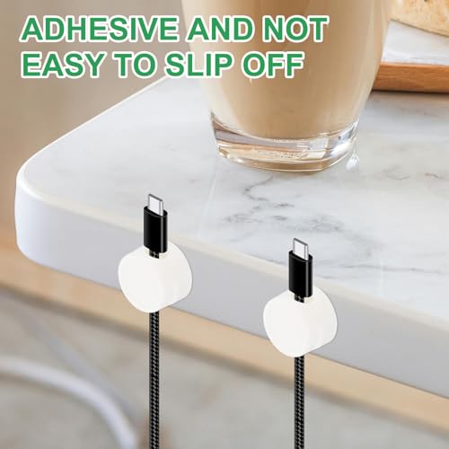 PATIKIL Cable Organizer Holder, 3 Piezas Clips Magnéticos para Organización de Cables con Adhesivo para Escritorio, Pared y Auto, Blanco miniatura 5