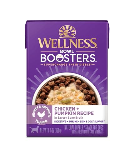 Wellness Bowl Boosters Hearty Toppers Rooster Pumpkin Recipe in Savory Bone Broth Canine Meals Toppers 55 Ounce Pouch pack of 12 Cucciolini Doodles Wellness bowl boosters hearty toppers rooster pumpkin recipe in savory bone broth canine meals toppers 5 5 ounce pouch pack of 12 cucciolini doodles