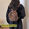 Boziee Klein Rucksack Damen Canvas/Cord Cityrucksack Rucksäcke Daypacks,Rucksackhandtaschen Kinderrucksäcke für Schule Travel Arbeit Damen Mädchen Teenager Unisex (Corduroy, Dunkle Braun) #4