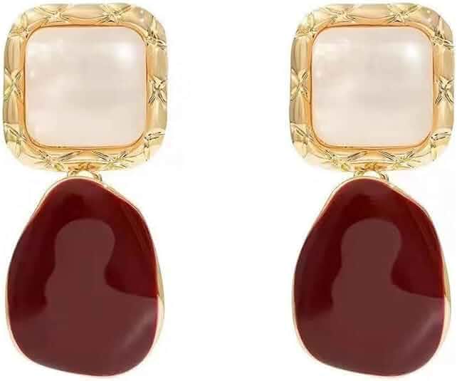 Drop Earrings for Women, resin earrings Geometric Minimalist Design, Gold Tone Alloy, Lightweight Pendant Earrings Fashion Earaccessory Gifts