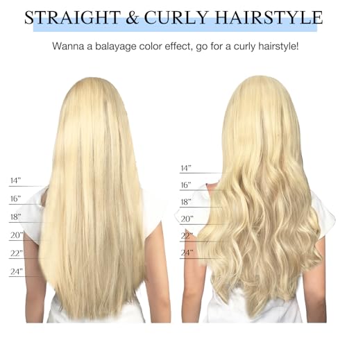 Image of DOORES Clip in Hair Extensions Real Human Hair, Light Ash Brown to Light Blonde Highlighted Golden Blonde 16 Inch 7pcs 120g, Remy Human Hair Extensions Clip in Straight Thick Hair Extensions