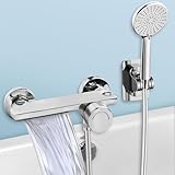 Badewannenarmatur mit Handbrause, Wasserfall Wasserhahn Badewanne, Badewannenarmaturen mit...