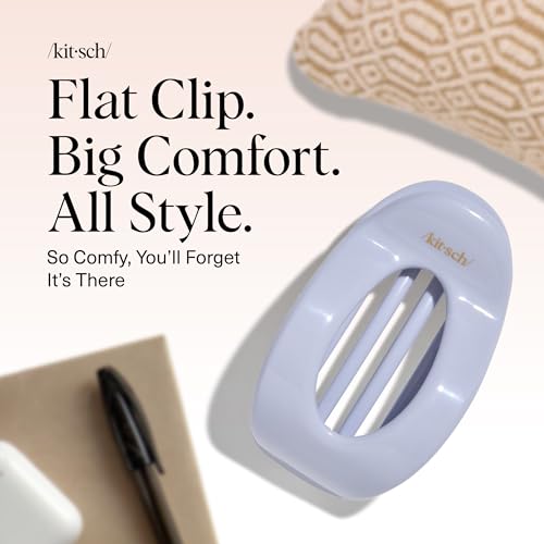 Kitsch Medium Flat Claw Clips for Women - Stylish Flat Hair Clips, Strong Hold for Thick & Fine Hair | Non-Slip for Secure, Comfortable All-Day Wear | Ideal Gifts for Women - Hydrangea Breeze