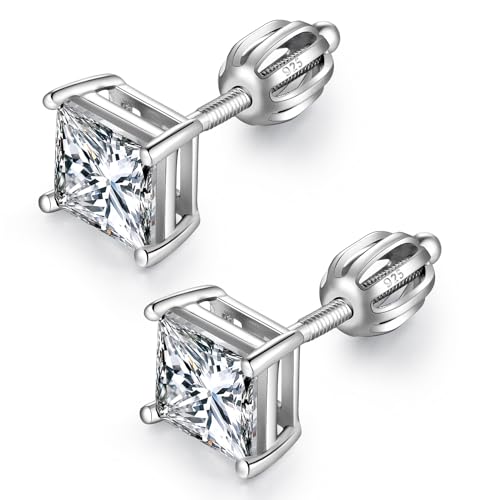 Boucles d'oreilles en diamant cz anti-perte avec fermoir à vis sûr