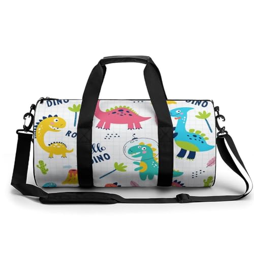 Duffel bag dinosaures colorés sac de voyage compact 45x23x23cm