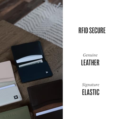 Image of Thread Wallets RFID Blocking Slim Leather Bifold Wallet with Card Protection (Black)