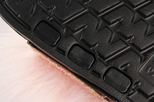 Image of Hangrui Women's Faux Fur Slides, Open Toe Cute Fluffy Slippers, Comfortable Furry Sandals