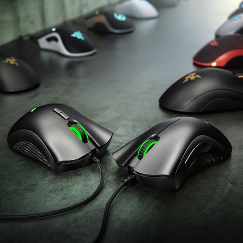 Razer DeathAdder Essential - Ratón Gaming con sensor óptico, 6400 DPI (5 botones programables, interruptores mecánicos, agarres laterales de goma), Negro