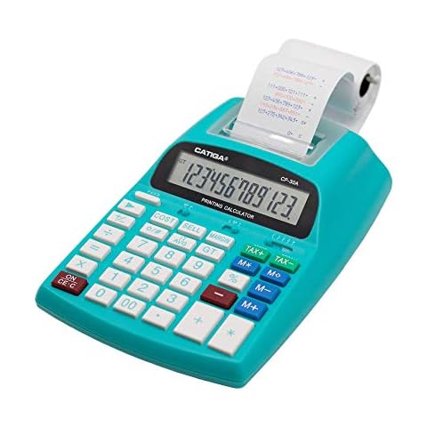 Printing Calculator with 12 Digit LCD Display Screen, 2.03 Lines/sec, Two Color Printing, Adding Machine for Accounting Use, AC Adapter Included Cover