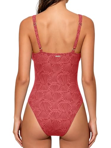 Image of BERLOOK Womens One Piece Swimsuits Floral Push Up Bathing Suit Sexy Tie Slimming Swimsuits for Women Swimwear