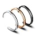 Zuo Bao Hair Tie Bracelet High Polishing Stainless Steel Grooved Cuff Bangle for Womens (Silver-black-rose gold)