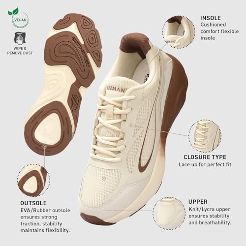 Image of Neeman's Urban Strive Sneakers for Men | Lightweight Breathable Mesh Casual Shoes with Dual Foam Cushioning & High Traction Sole | Lace Up Walking Shoes