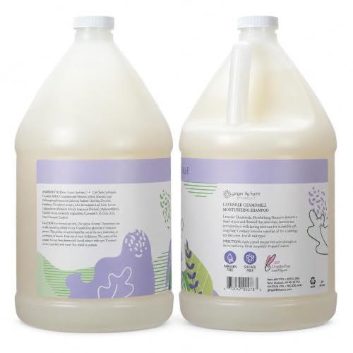 Image of Ginger Lily Farms Botanicals Shampoo, 128oz, Lavender Chamomile | 100% Vegan & Cruelty-Free | Moisturizing Shampoo for All Hair Types | Refill Size