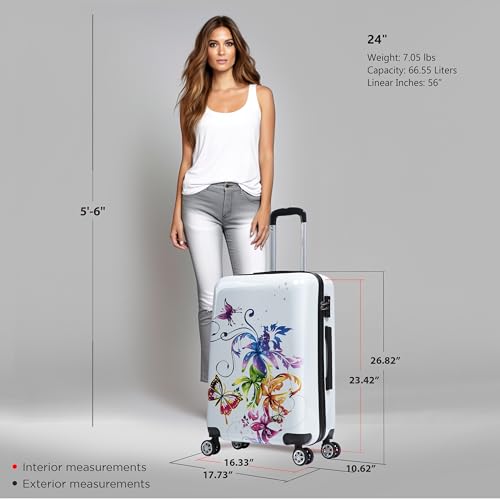 Image of InUSA Fusion Print 24-Inch Medium Hardside Spinner Luggage Lightweight