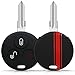 Produktbild kwmobile Autoschlüssel Hülle kompatibel mit Smart 3-Tasten Funk Autoschlüssel - Silikon Schutzhülle Schlüsselhülle Cover Rallystreifen Sidelines Rot Schwarz