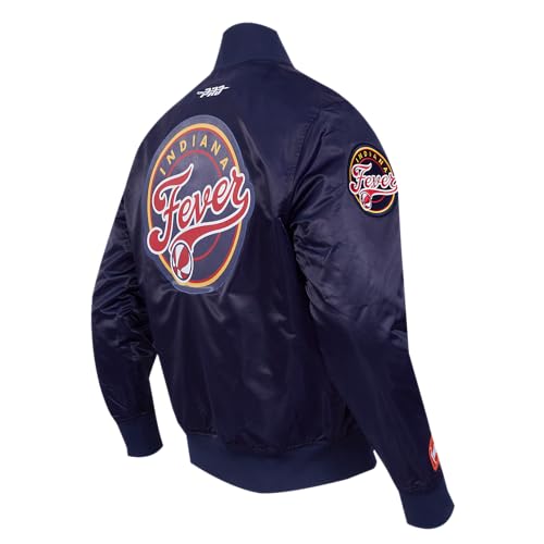 Pro Standard MENS WNBA INDIANA FEVER CLASSIC CHENILLE SATIN JACKET NAVY XL - Image 4