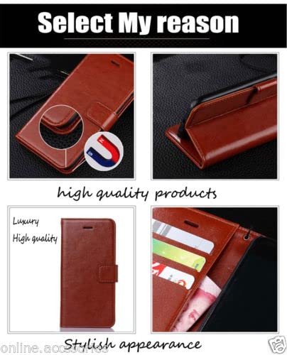 Image of Dkandy for Oneplus 11R 5G, Vintage Leather Flip Wallet Case Stand with Card Holder & Magnetic Closure Flip Cover for Oneplus 11R 5G - (Vintage Brown)