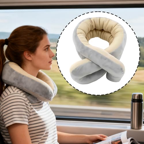 Oreillers De Voyage Pour Avions | Repose Tête Ergonomique Support Respirant | Oreillers De Nuque De Voyage Doux Pour Avions - Pour Adultes Voiture Train Bureau Maison Dortoir Appartement Camping – Image 4