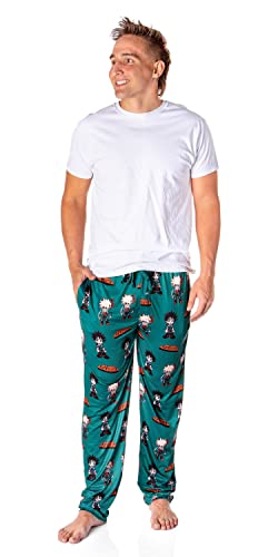 Bioworld My Hero Academia Men's Izuku Midoriya and Katsuki Bakugo Anime Loungewear Pajama Pants4