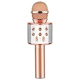 GeschenPark Bluetooth Microfono Karaoke per Bambini, Giocattolo Regalo Bambina 3-12 Anni Giocattoli Bambina Microfono Wireless - Regali Natale Bambini 2025 Halloween