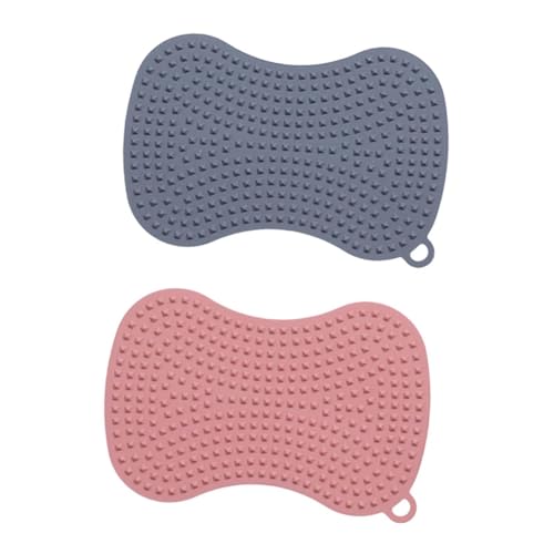 YWJLQH 2 Cepillos de Silicona para Platos, Multifuncionales, Reutilizables, de Silicona Suave.