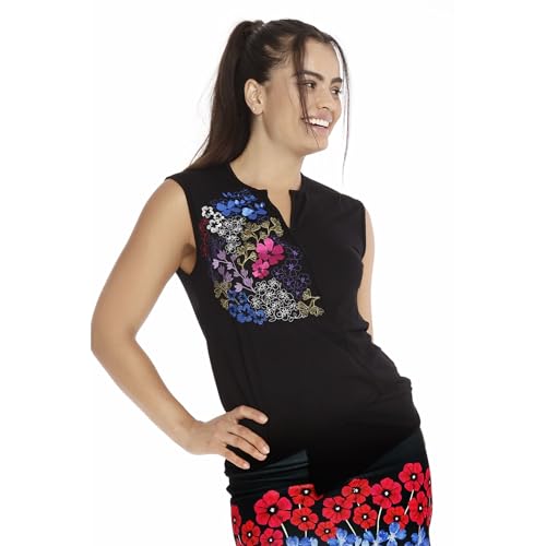 Mamatayoe Top Santolina para Mujer, Negro,Talla S