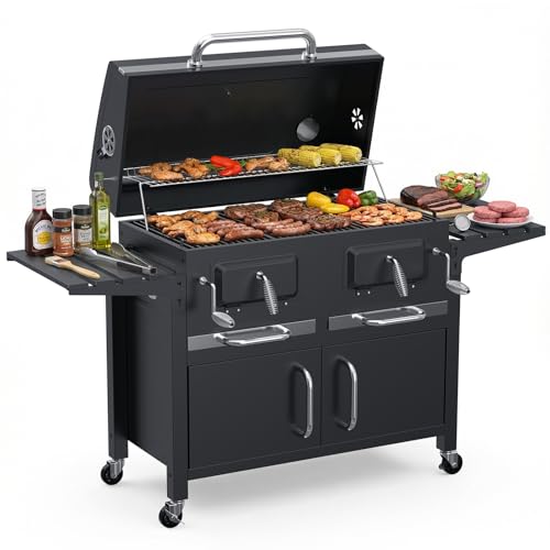 Bestfire 63" Oversized Charcoal BBQ Grill & Smoker, Large Outdoor