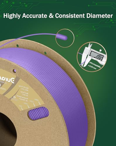 Image of DURAMIC 3D PLA Filament Basic for 3D Printer Neatly Wound Easy Printing | 3D Printing Filament 1.75mm, Dimensional Accuracy + /- 0.02 mm, Fit Most FDM 3D Printers 1KG PLA Purple