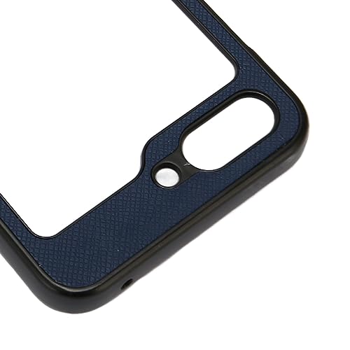 Rankomu Galaxy Z Flip 5 mobilfodral - vikbart, blått läderdesign