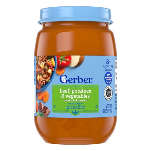 GERBER Puree 3rd Foods Beef Potatoes & Vegetables Taste Like Picadillo 12x6oz