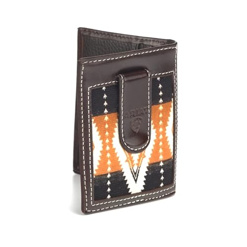 ARIAT Money Clip Southwest Fabric Wallet, Brown2