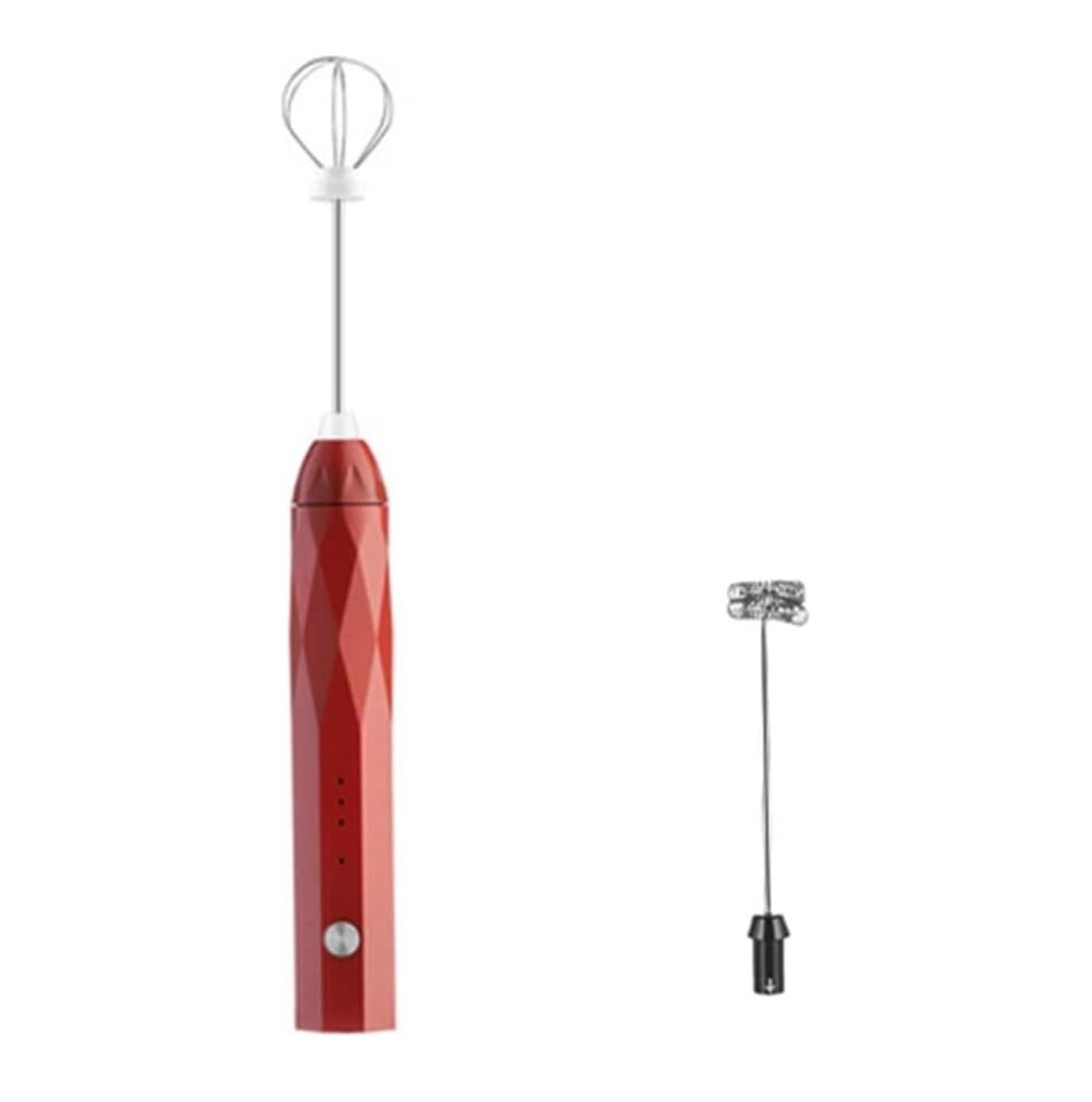 Frullino Montalatte Montalatte Elettrico Portatile Frusta in Acciaio Inossidabile Bacchetta per Schiuma di caffè Bevanda al Latte Monta Latte(Rot)