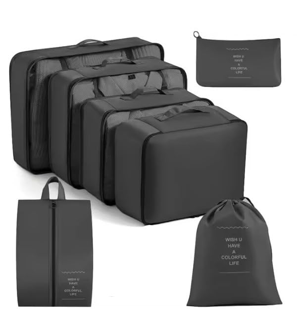 Kit 7 Organizadores de Mala, Bolsa Organizadora Viagem, Necessaire Mala, Organizador Bagagem