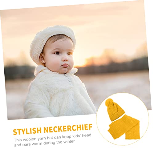 BESPORTBLE Hat Scarf Warm Neckerchief Winter Neck Warmer Beanie Knit Fluffy Gray Boys Pom Hat Thick Has Scarf3