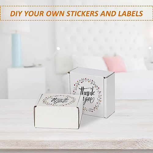 HORLIMER 50 Pack 4x4x2 Inch Small Cardboard Boxes for Posting (10.2x10.2x5.1cm), White Shipping Box for Mailing, Corrugated Packaging Boxes for Small Business