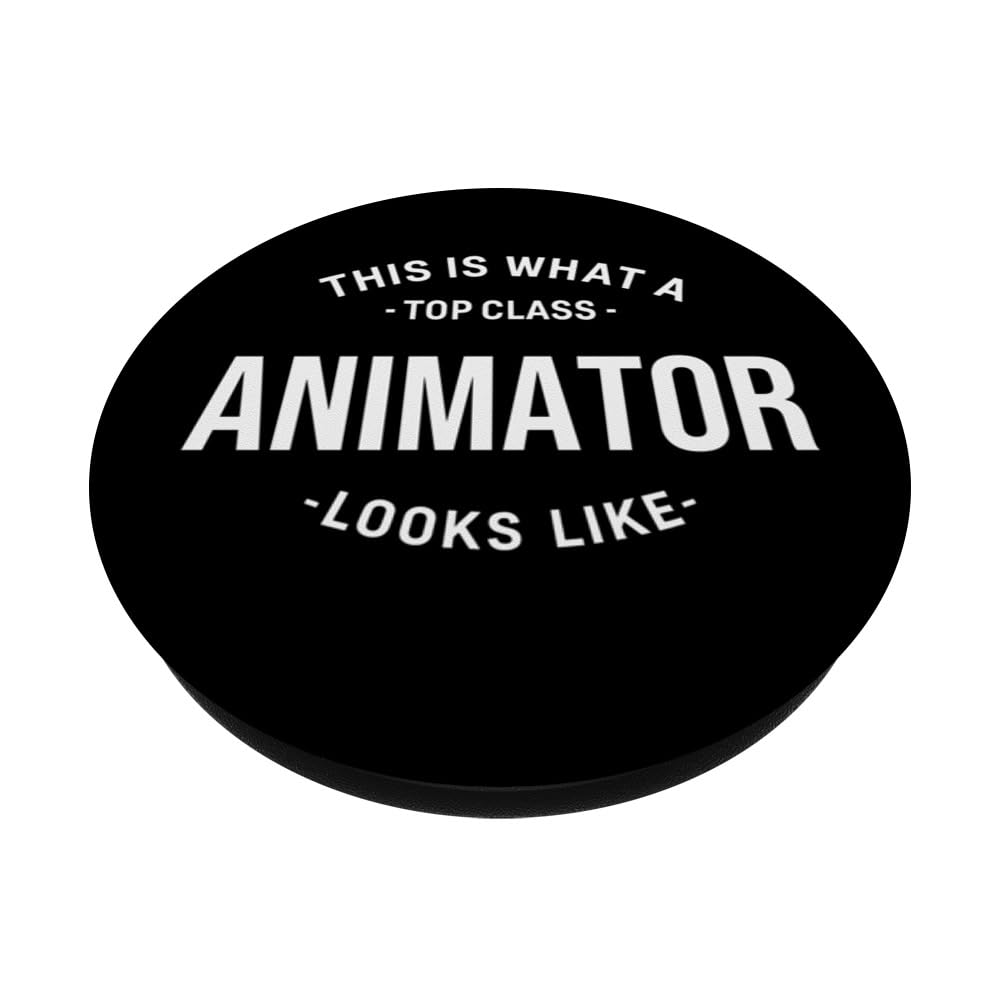 Funny This Is What a Top Class Animator Looks Like PopSockets Swappable PopGrip, Black - Image 2